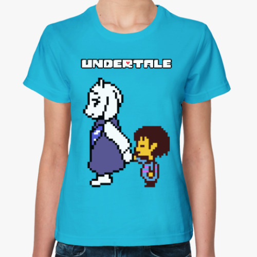 Женская футболка с принтом Toriel and Frisk