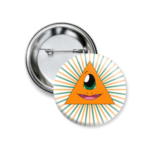 Значок 37мм с принтом Покемон-масон Чармандер