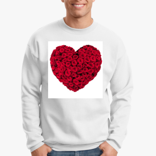 Свитшот с принтом Сердце из роз