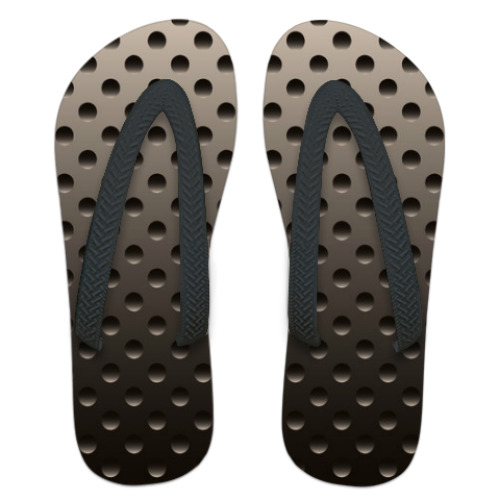 Шлепанцы (сланцы) с принтом Металлическая плита.