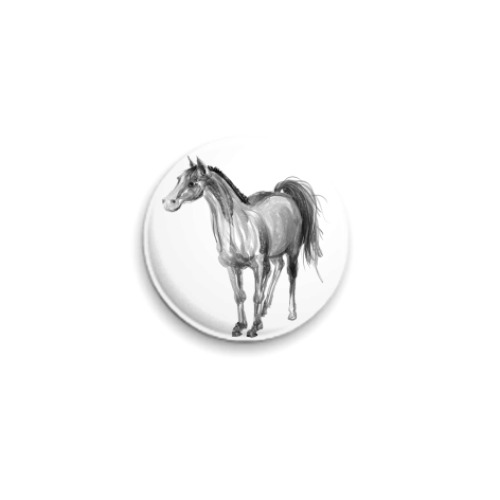 Значок 25мм с принтом Лошадка