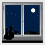 Кошки на окне.
