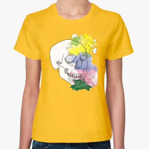 Женская футболка с принтом Майский череп