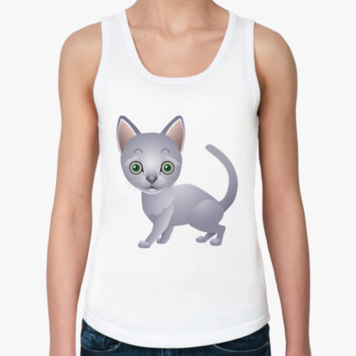 Женская майка с принтом котёнок