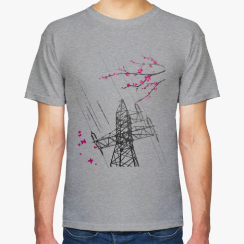 Футболка с принтом Сакура. ЛЭП