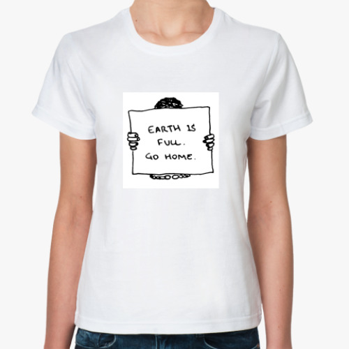 Классическая футболка с принтом  Earth is full