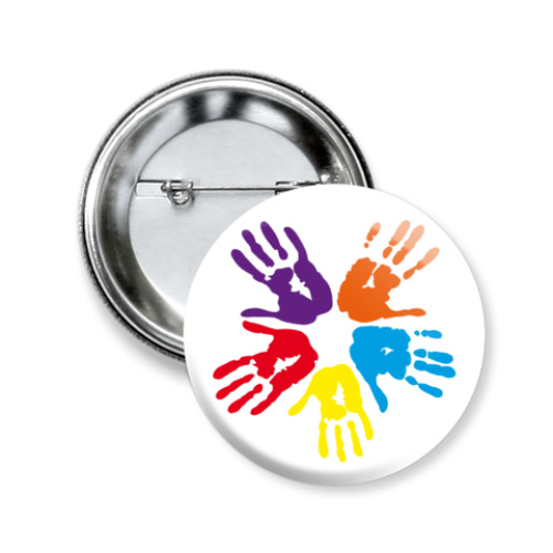 Значок 50мм с принтом Руки