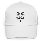 Кепка / бейсболка, белая (печать) Маска Анонимуса