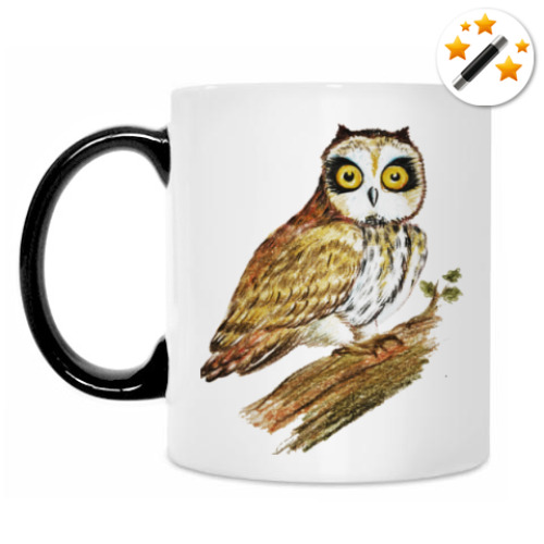 Кружка-хамелеон с принтом Совушка