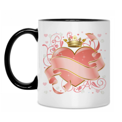 Кружка с принтом Сердце принцессы