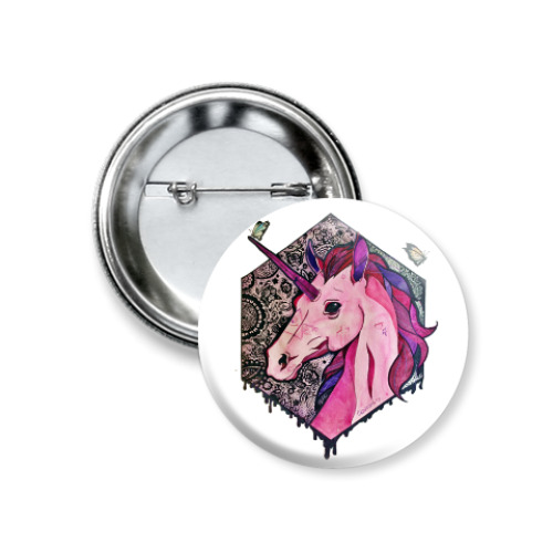 Значок 37мм с принтом Frank the Unicorn