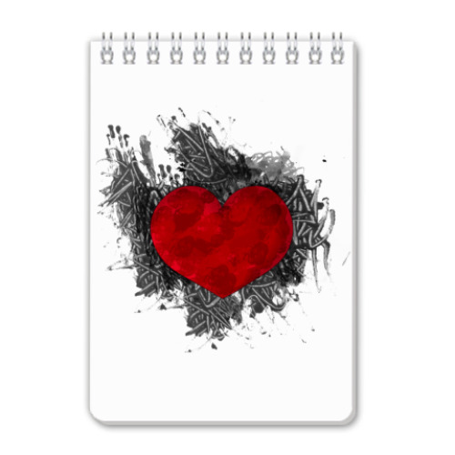 Блокнот с принтом Сердце