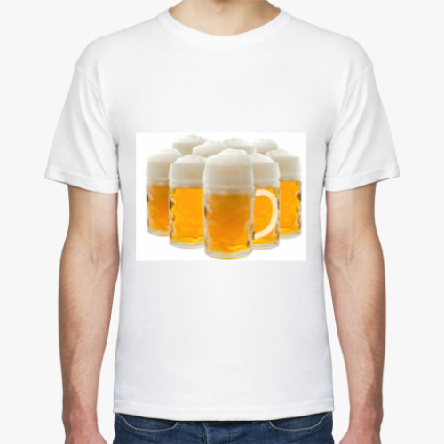 Футболка с принтом Группа пивных кружек