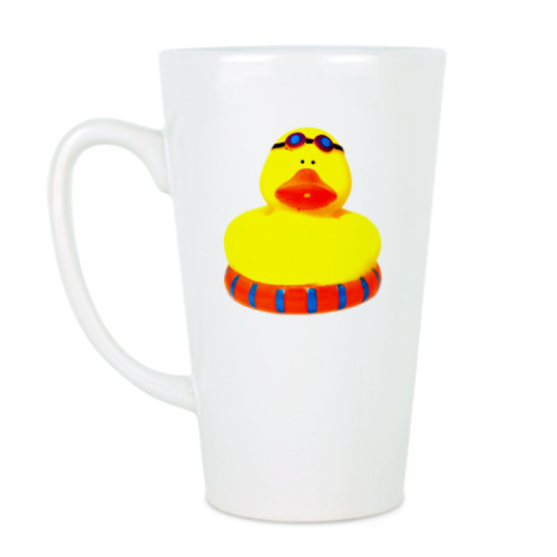 Чашка Латте с принтом Уточка и круг