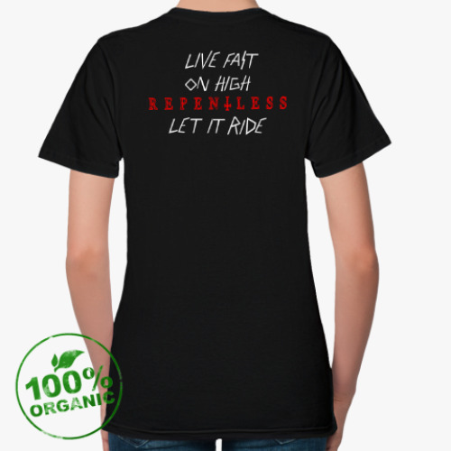 Женская футболка из органик-хлопка с принтом Slayer - Repentless