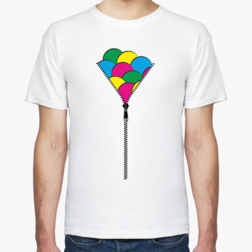 Футболка с принтом Молния и цветные круги