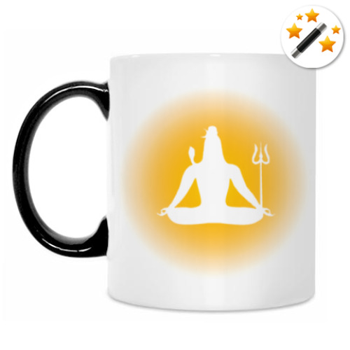 Кружка-хамелеон с принтом Шива  и его мантра