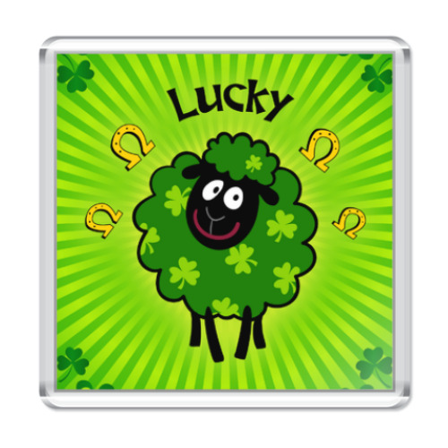 Магнит с принтом Овечка Lucky