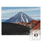 Вулканы, летний пейзаж полуострова Камчатка