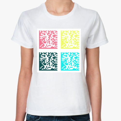 Классическая футболка с принтом Баркоды не подводят