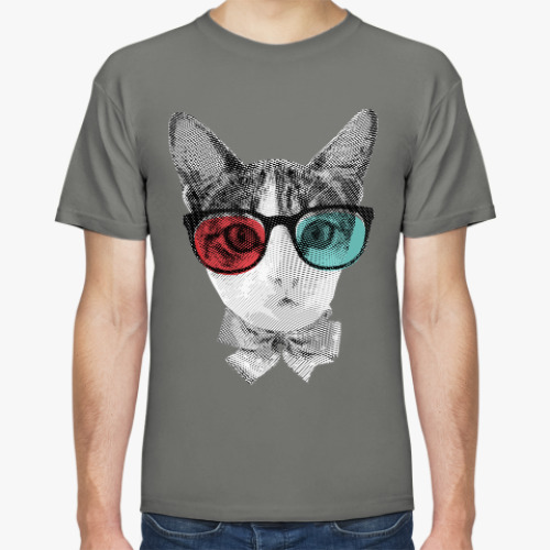 Футболка с принтом Кот в очках
