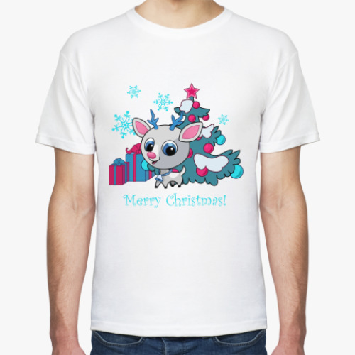 Футболка с принтом Рудольф