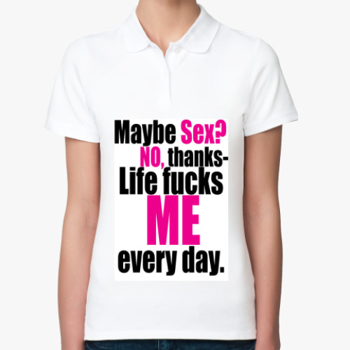 Женская рубашка поло (печать) с принтом SEX