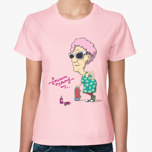 Женская футболка с принтом Forever Young