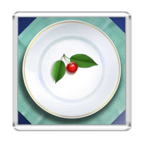 Магнит с принтом Вишневая диета