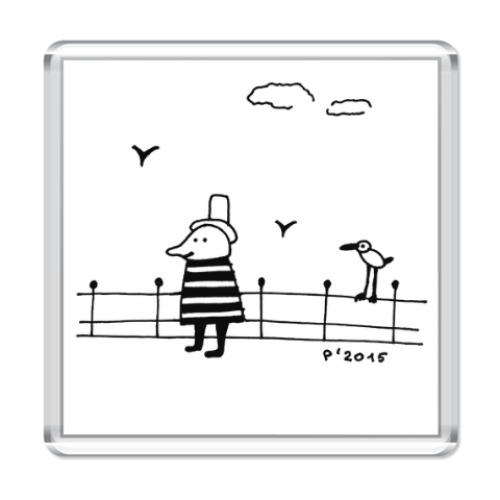 Магнит с принтом У моря/ Seaside