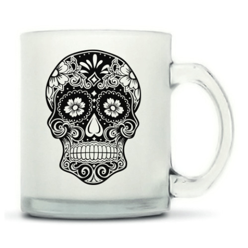 Кружка матовая с принтом Стильный череп