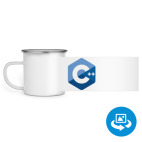 Кружка металлическая белая (круговая запечатка)