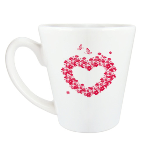 Чашка Латте с принтом Сердечко