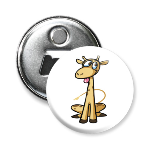 Магнит-открывашка с принтом  Жираф