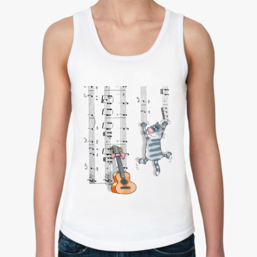 Женская майка с принтом НОТЫ