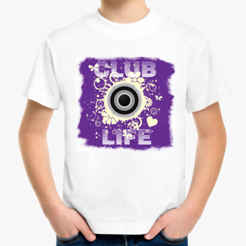 Детская футболка с принтом клубная жизнь