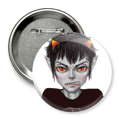 Значок 75мм с принтом Каркат Homestuck