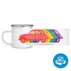 Кружка металлическая белая (круговая запечатка)