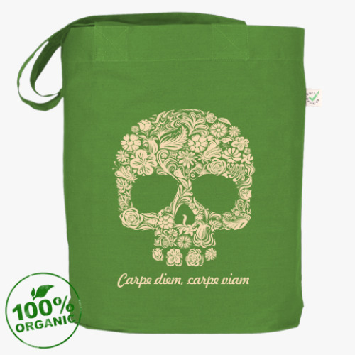 Сумка шоппер с принтом Carpe diem, carpe viam