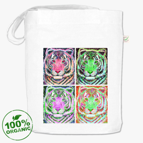 Сумка шоппер с принтом Коллекция Ху Ван Хе Тигры