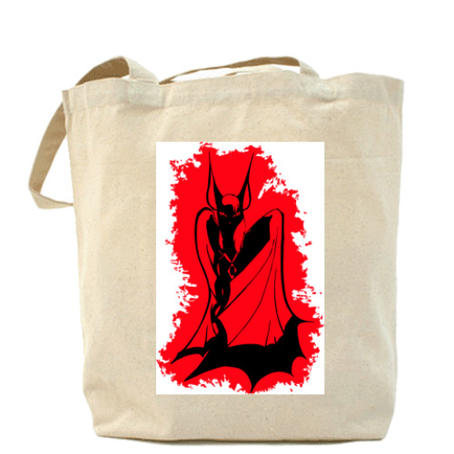 Сумка шоппер с принтом летучая мышь