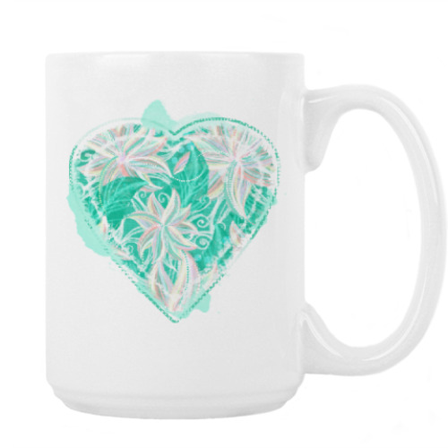 Кружка с принтом Мятное сердце