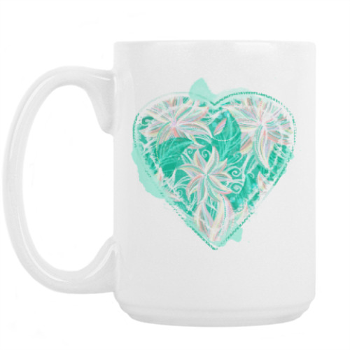 Кружка с принтом Мятное сердце