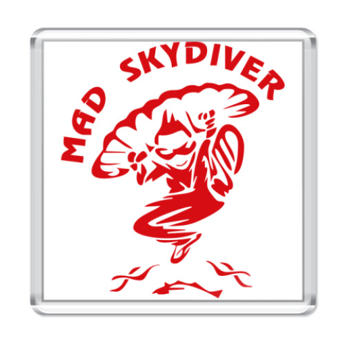 Магнит с принтом MAD SKYDIVER
