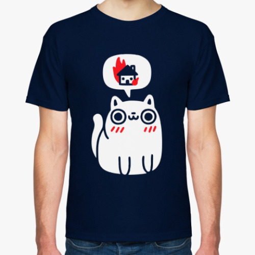 Футболка с принтом кот