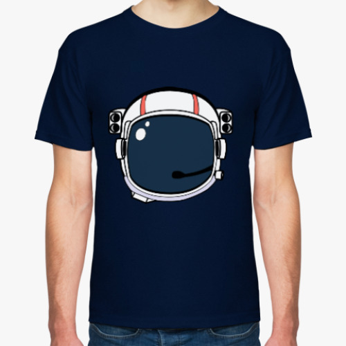 Футболка с принтом Шлем Космонавта