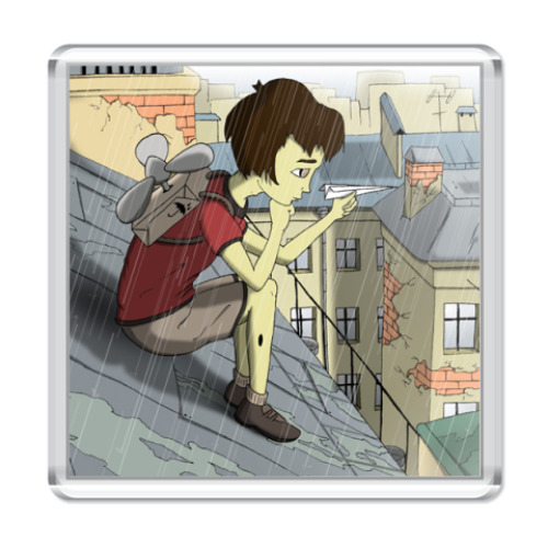 Магнит с принтом  'Малыш и Карлсон'