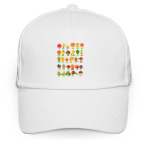 Кепка / бейсболка, белая (печать) Фрукты, Овощи и Ягоды