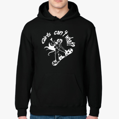 Толстовка худи с принтом Сноуборд - для девушек!