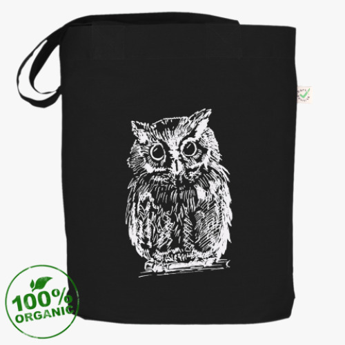 Сумка шоппер с принтом Сова ночью